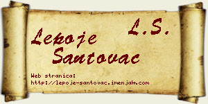 Lepoje Santovac vizit kartica